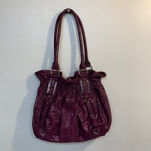 Purple purse fake alligator skin type material